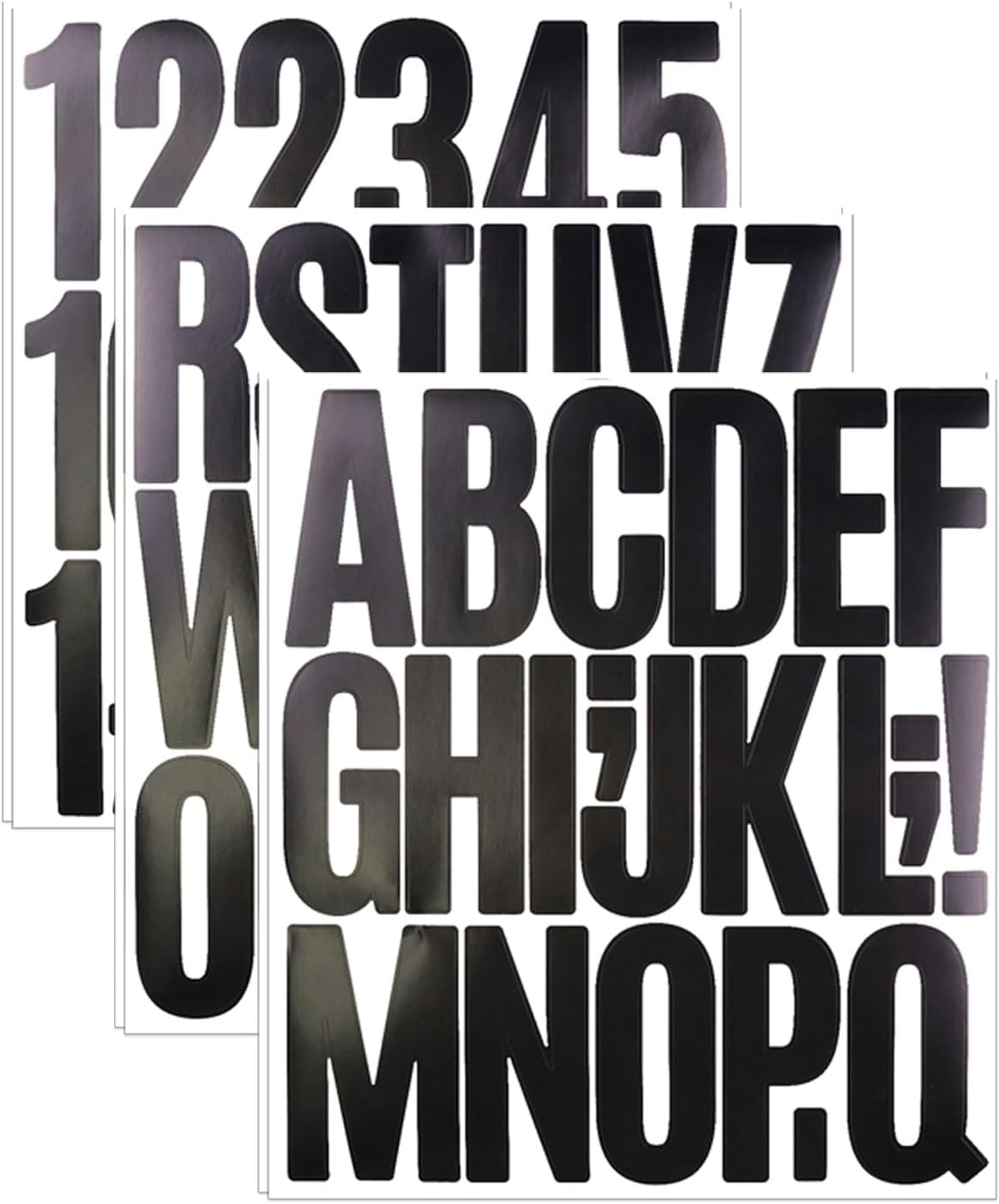 3 Inch Sticky Letter Number Stickers 6 Sheets Stick on Vinyl Large Alphabet