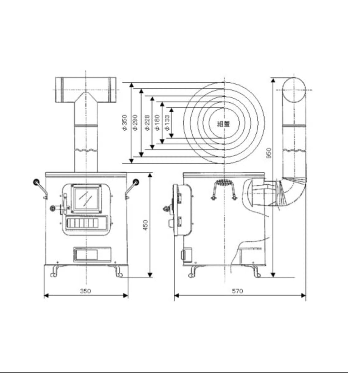 YAMAZEN Honma Seisakusyo Cooking Stove Black Wood Burning
