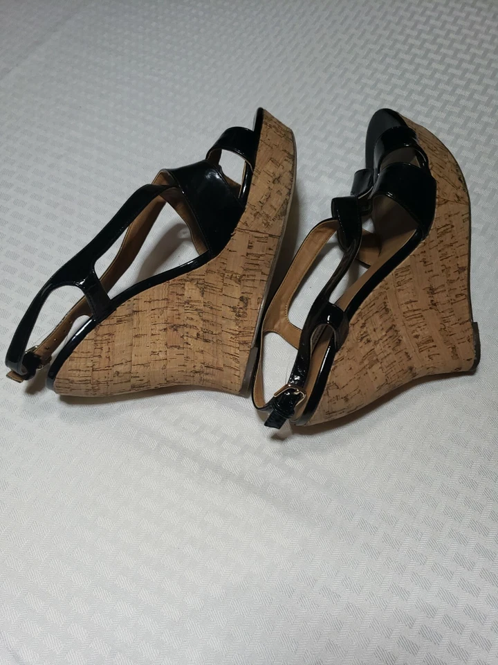 Steve Madden Paisly Negro Cuña Eslinga Tacones Traseros Mujer Talla 9 Foto 3 de 4