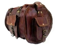 20" Pure Refined Satchel Bag Genuine Goat Leather Travel Gym Duffle Duffel Real