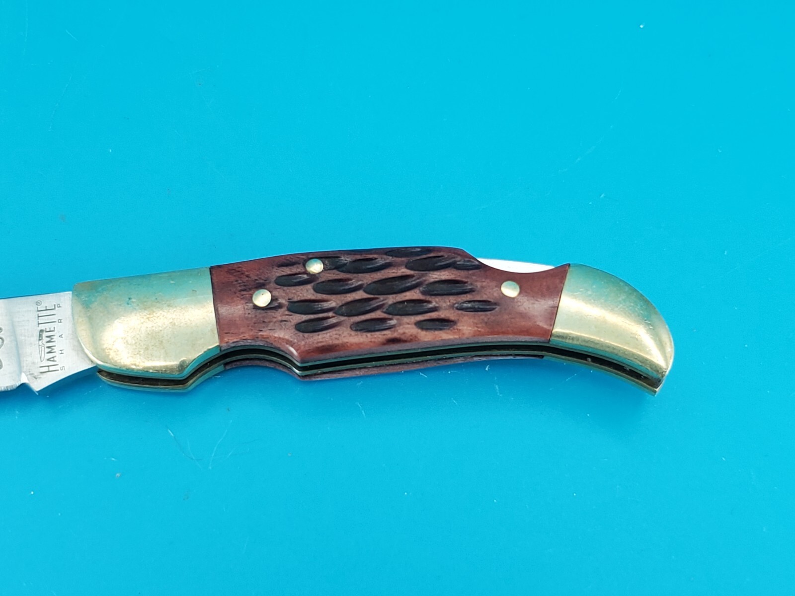 Hammette Sharp Single Blade Genuine Bone Handle Folding Pocket Knife