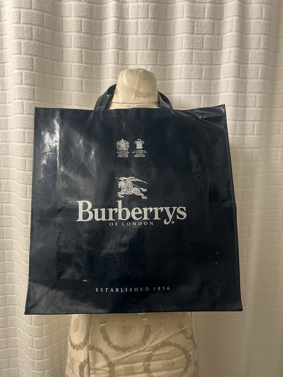 New Vintage From 1994 BURBERRY Blue & Sliver Tote Bag | eBay