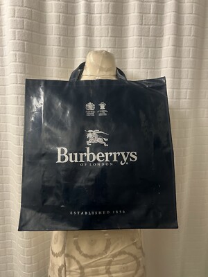 New Vintage From 1994 BURBERRY Blue & Sliver Tote Bag | eBay