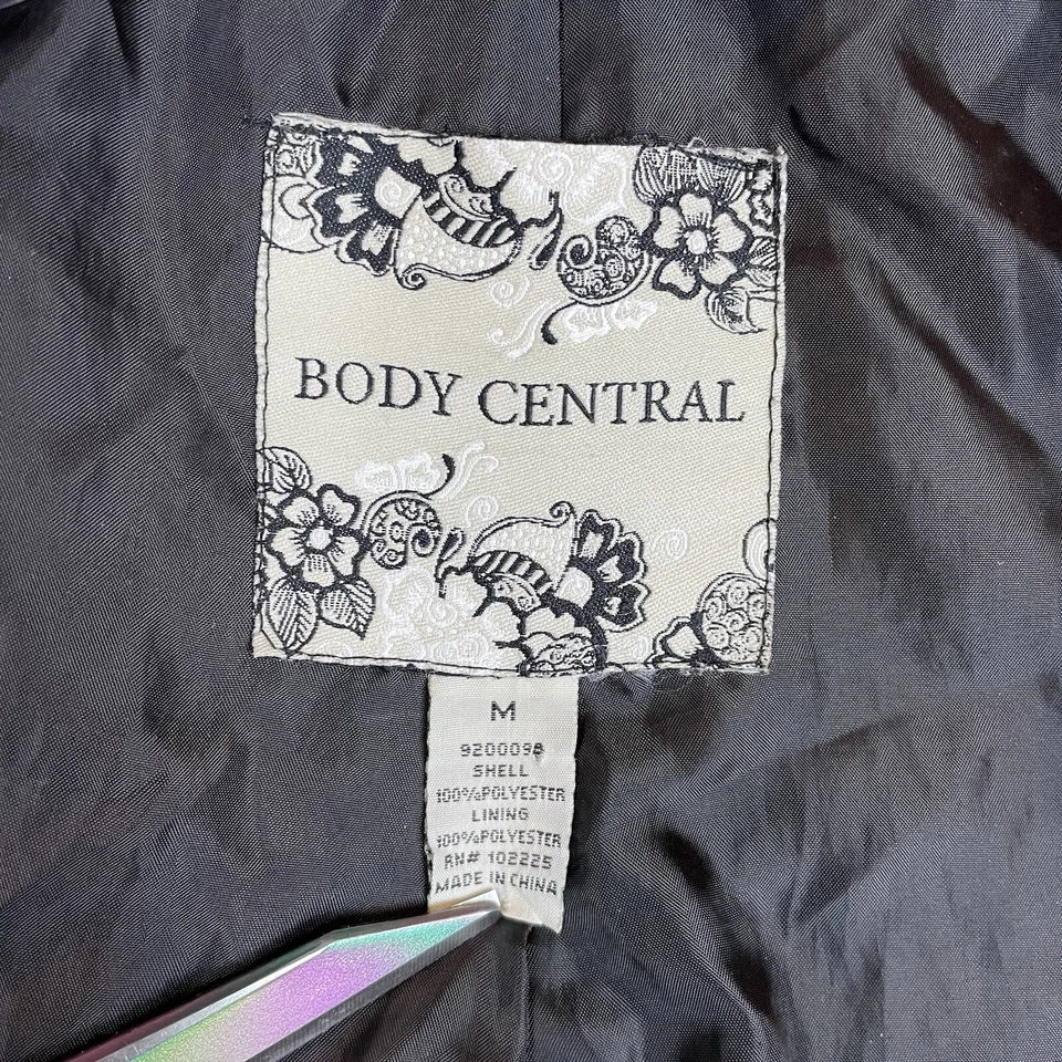 Abrigo Body Central Pea para mujer M rosa gris blanco a cuadros poliéster chaqueta militar Foto 4 de 4