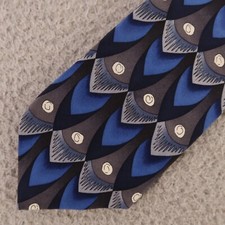 Grateful Dead Tie Blue Gray Casey Jones Fourth Set Silk Made in USA 3.75"