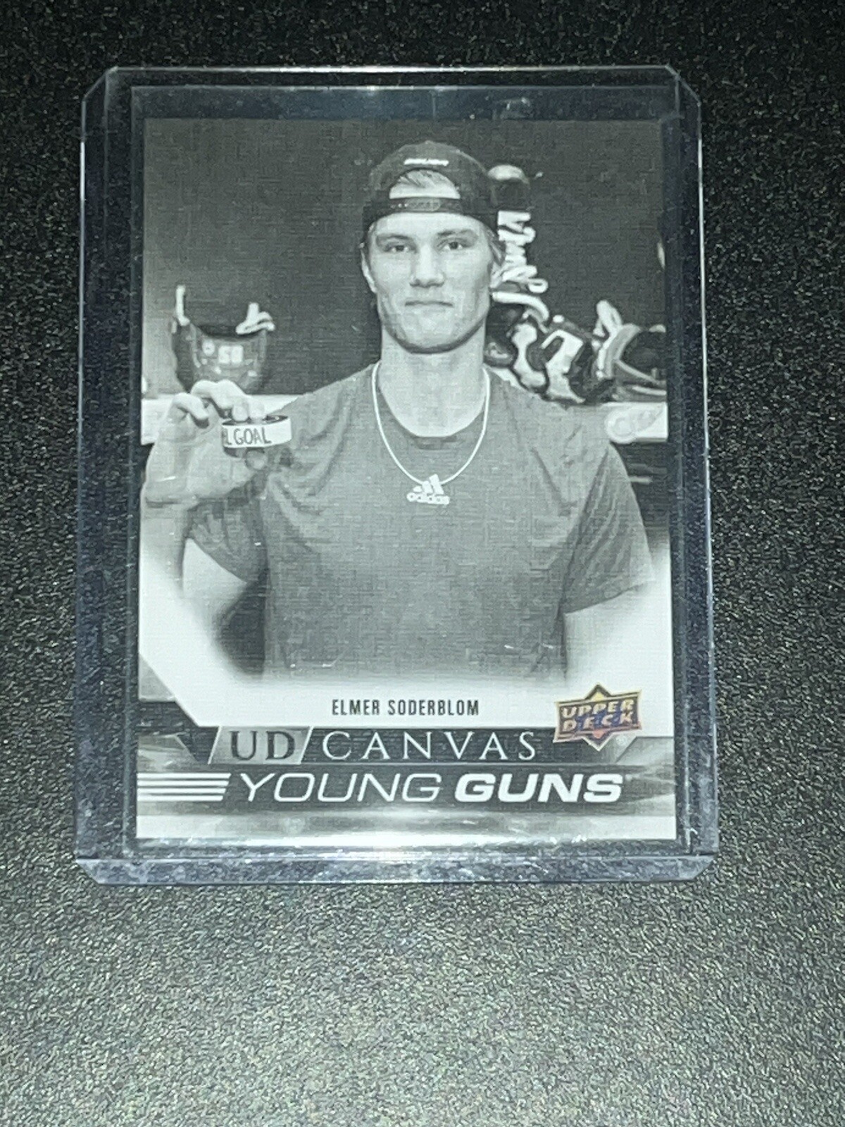 2022-23 Elmer Soderblom Upper Deck UD Canvas Young Guns #C235 Black and White