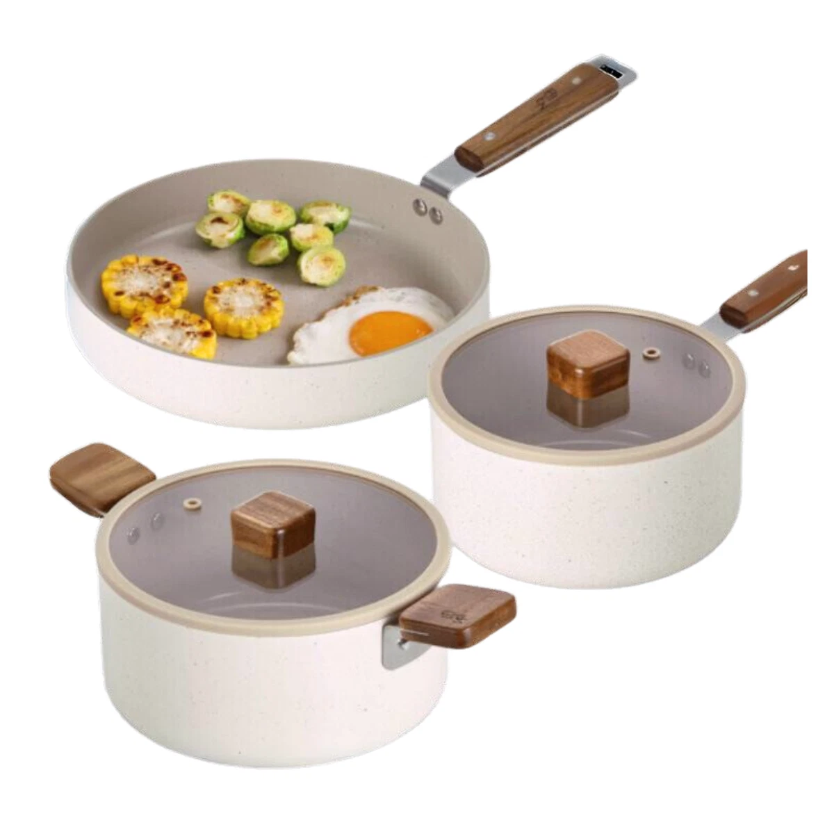 Neoflam Bien 5-Piece Cookware Set, Nonstick Ceramic Coating for Healthy Cooking