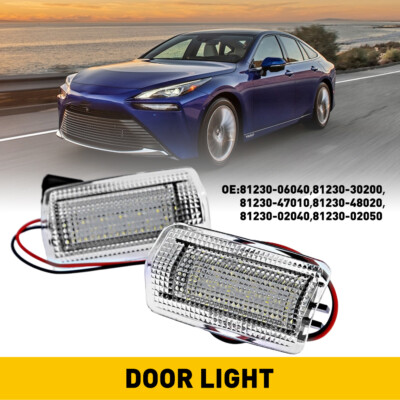 2X White LED Door Courtesy Lights Lamp For 2008-2021 Toyota Land