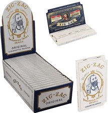 3 BOXES of 24 PACKS - ZIG ZAG ORIGINAL WHITE ROLLING PAPERS - FREE SHIPPING