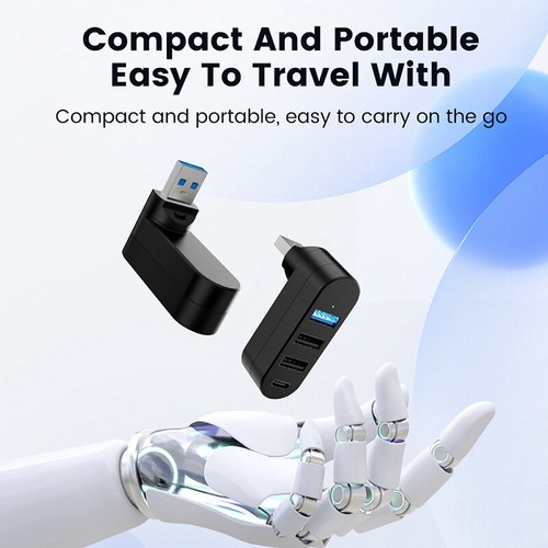 Rotatable USB HUB USB3.0 2.0 Type C HUB USB Splitter 4 Ports Multiple Expanders - Afbeelding 5 van 14