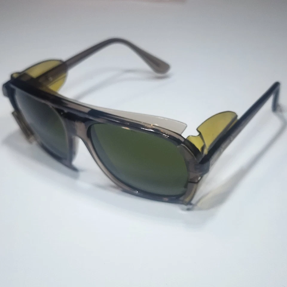 Gafas de seguridad vintage Crews Innovator 112120 con protectores laterales caja original verde Foto 3 de 4