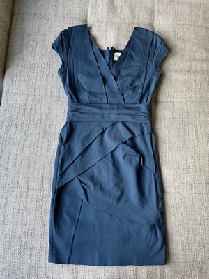 blue pencil dress for wedding Reiss Women cocktail No Sleeve draping women size USA 4 S Size:5 Years Size: M Frill Mini Dress – midi skirt with ruffles