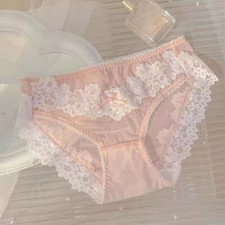 Sweet Girls Womens Lace Panties Briefs Underpants Low Waist Bow School Underwear