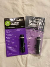 On-Stage QK-2B Quik-Release Mic Adapter - Black (2-pack) Bundle