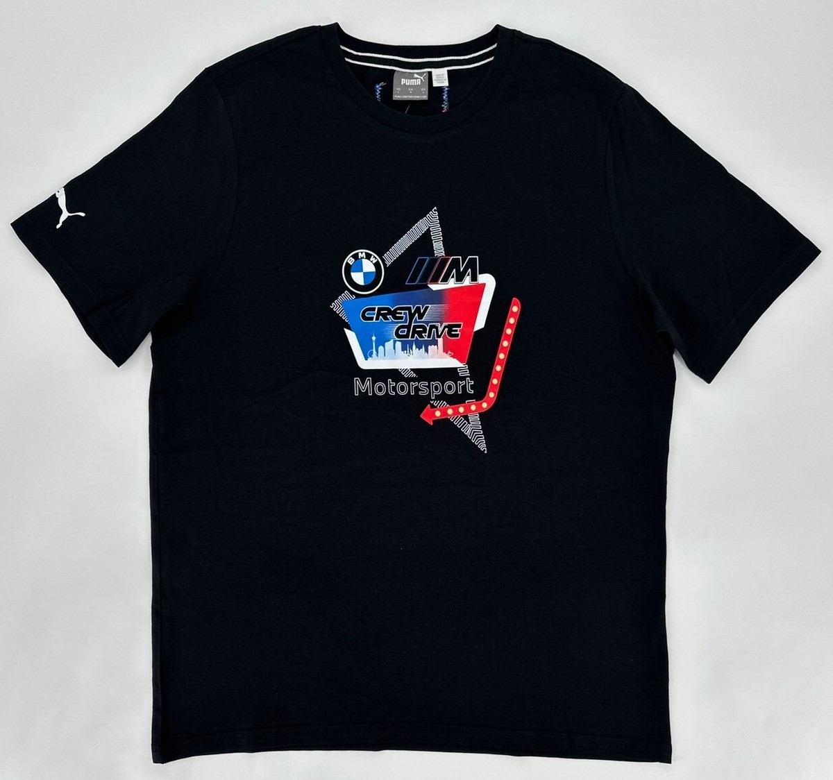★★PUMA★★ BMW MMS Summer Crew Short Sleeve Shirt Black 62 Puma T-Shirt Mens Medium BMW MMS Garage Crew LV Tee Black