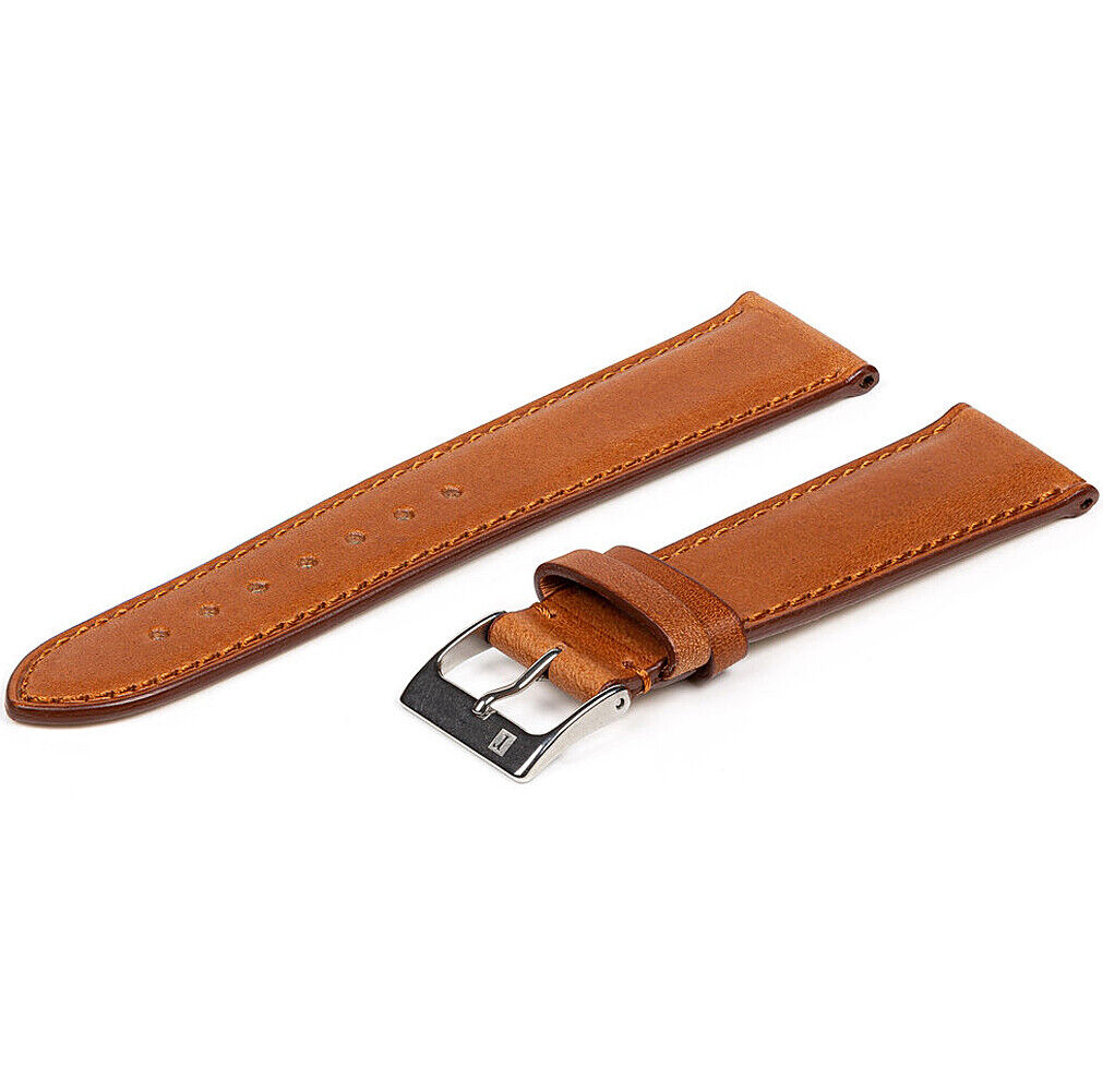 22mm ColaReb Napoli Mens Tan Full Grain Leather Made in Italy Watch Band Strap