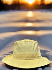 London Fog Yellow Bucket Hat Sz 7 - 7 1/8 Med USA Made