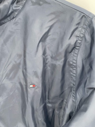 Tommy Hilfiger Kids Jacket Size 12 / 14 Hooded 1/4 Zip Navy Blue Windbreaker - Picture 3 of 12