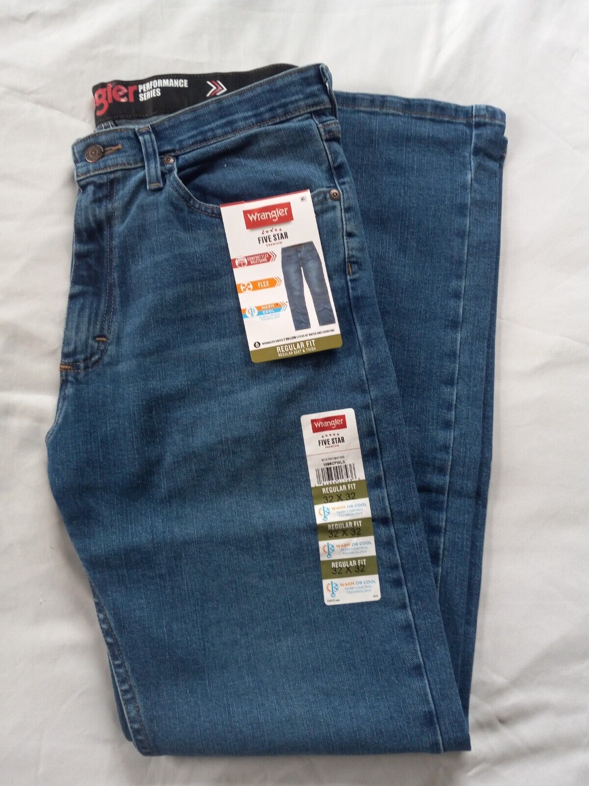 Men's Wrangler Regular Fit Performance Series Flex Waistband Jeans 32x32  New | eBay