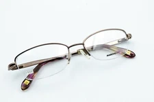 MARCHON NYC WALDORF 210 Brown 51-17-135 Half Rimless Frames Flex Hinges L533