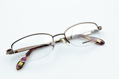 MARCHON NYC WALDORF 210 Brown 51-17-135 Half Rimless Frames Flex Hinges L533