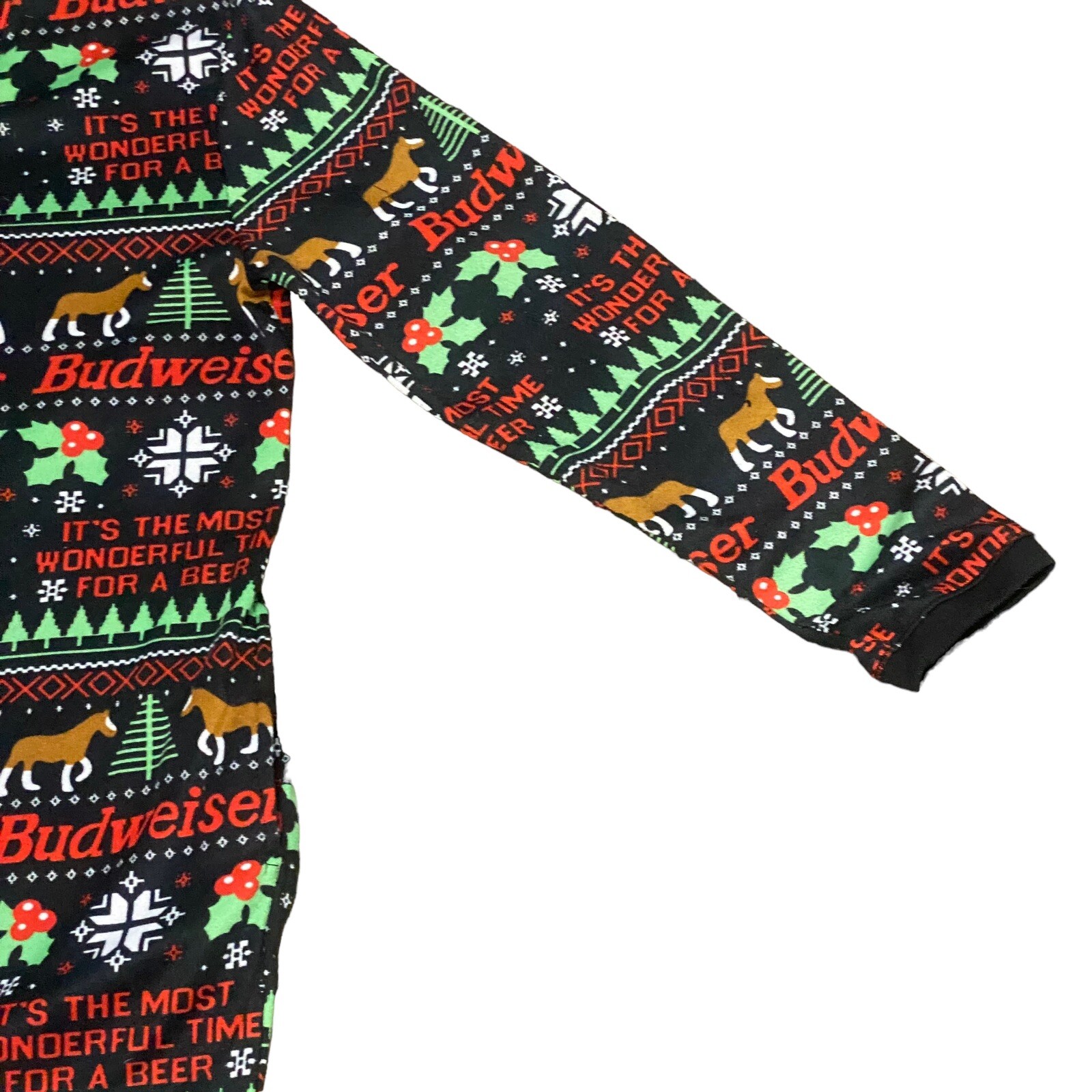 Budweiser Beer Mens Christmas Pajama One Piece Size L… Gem