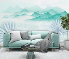 3D Hill Leaves ZHUA27173 Wallpaper Wall Murals Removable Self-adhesive Ann