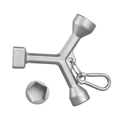 Multi-Functional Wrench Tool for Meter Box Covers W/ Large & STD Pentagonal Bolt
