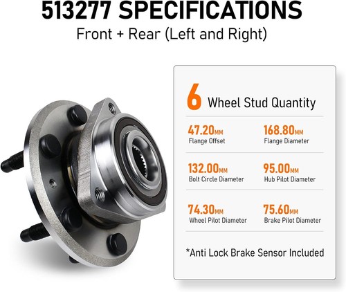 513277 Gruppo cuscinetto ruota e mozzo anteriore/posteriore per Buick Enclave 08-17, 09 - Foto 3 di 8