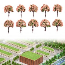 10 Pcs/Set Model Trees Train Railway Architecture Diorama Garden Scenery 4cm