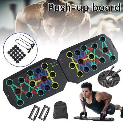 Liegestützebrett Push Up Board inkl. Widerstandsbänder Liegestütze Brett 26-in-1