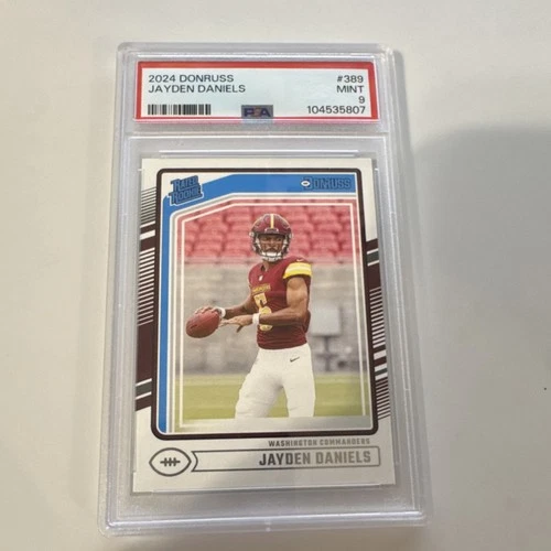Panini Donruss Rated Rookie Jayden Daniels #389 Commanders NFL PSA 9 2024 Card