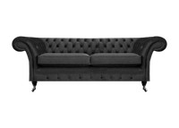 Luxus Schwarz Sofa Zweisitzer Textil Couch Wohnzimmer Einrichtung Chesterfield
