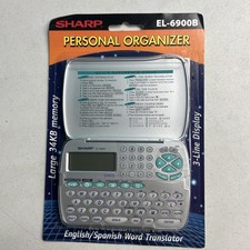 Vintage Sharp Electronics Personal Organizer English Spanish Translator EL-6900B
