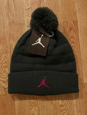 Nike Air Jordan Jumpman Pom Beanie Winter Hat Gray Pink Youth Kids OS 9A1710