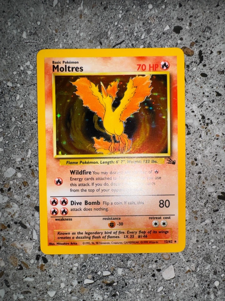 Pokemon TCG Cards Moltres 12/62 Fossil Holo Rare EXC-NM - Image 4 of 4