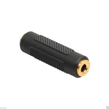 2 Pcs 3.5mm Stereo Audio Gold Plated Female to Female Jack Coupler Adapter Black
