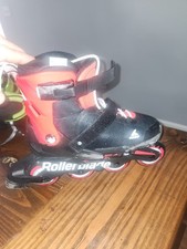 Rollerblade USA Microblade Boys Adjustable Fitness Inline Skate - Black/Red
