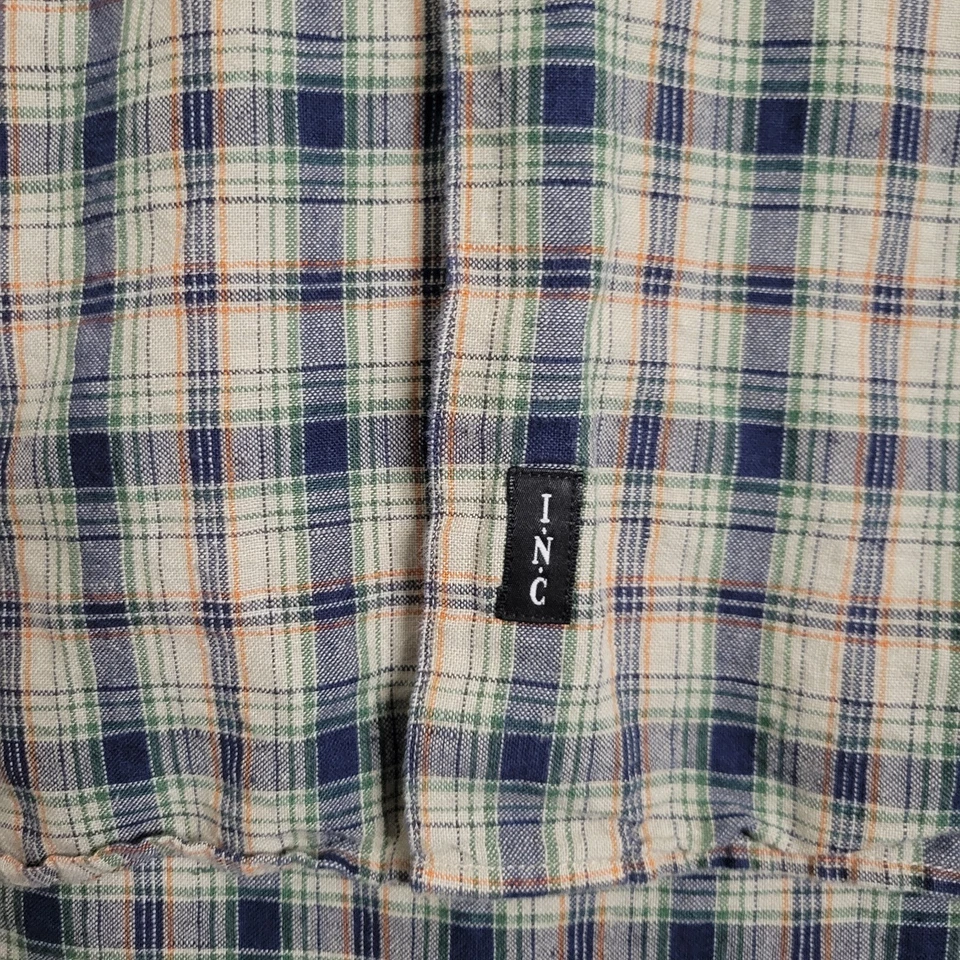 Camisa vintage INC manga larga abotonada para hombre talla XL mezcla de lino franela grunge Foto 4 de 4