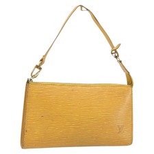 LOUIS VUITTON Epi Pochette Accessoires Pouch Yellow M52949 LV Auth BA11630