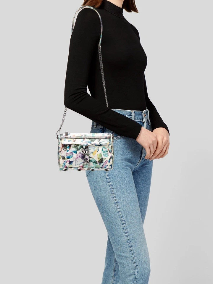Bolso Bandolera de Hombro Rebecca Minkoff MAC Mini Cuero Acuarela Pastel Usado en Excelente Condición 07 Foto 2 de 4