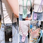 Protective cover with strap mobile phone chain rope cord for hanging cord case mobile case