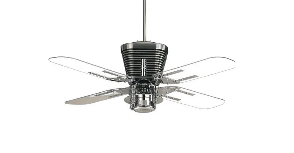 Ventilador de techo Quorum International Harley Davidson #93525-14 luz y control de pared Foto 2 de 4