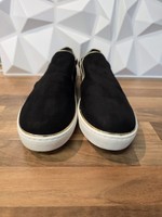 Dorothy Perkins Black Suede Pumps with Gold Detail Trim Size Uk8 EU42 New No Box