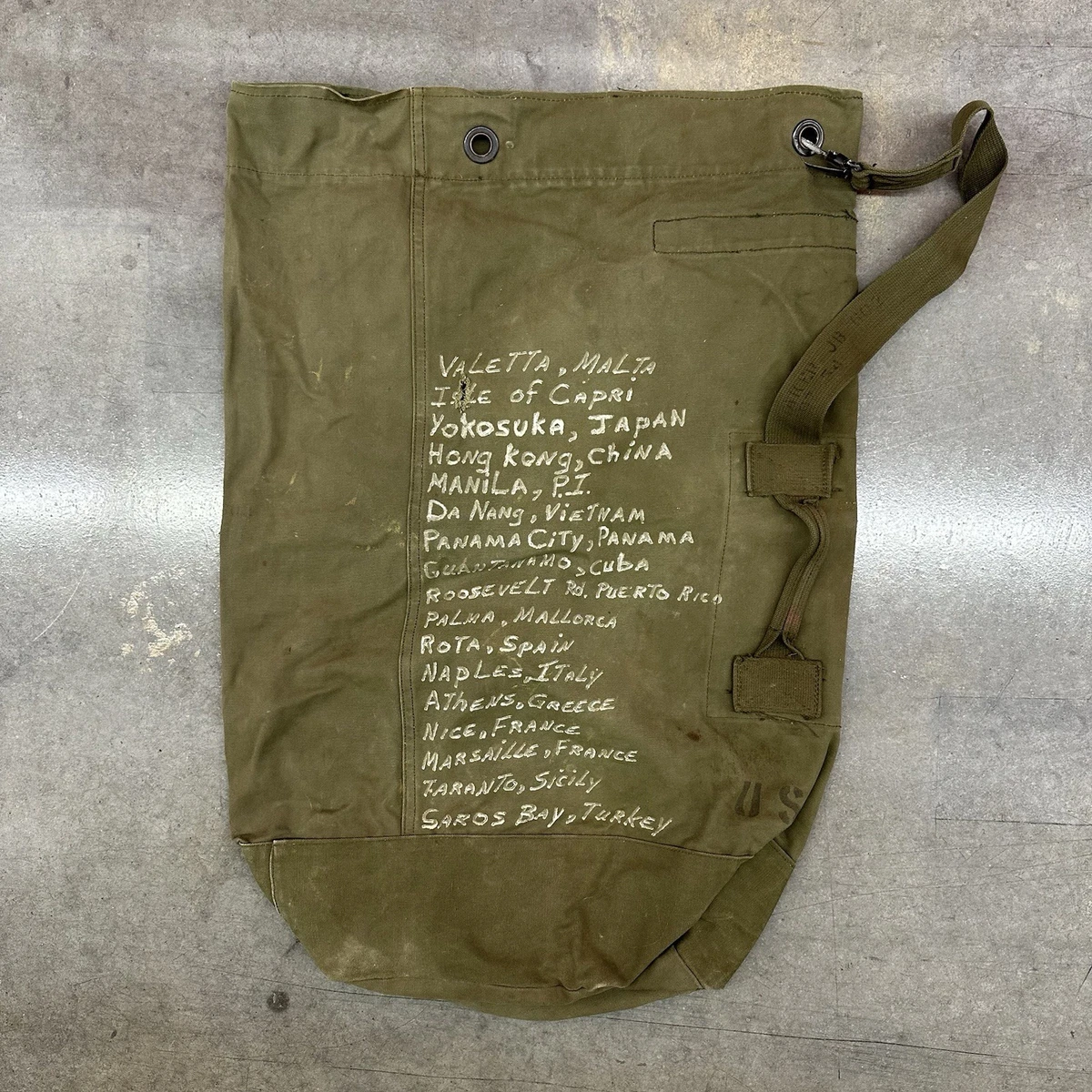 Vintage Army Duffle Bag In Collectible Military Surplus Bags
