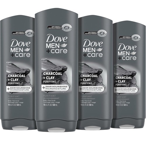 4 Dove Men + Care Elements Body Wash Charcoal + Clay 18 Oz 4 Pack - Picture 1 of 5