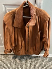 Leonardo Riva Italian Vintage designer Leather jacket size Small, Dolman Sleeves