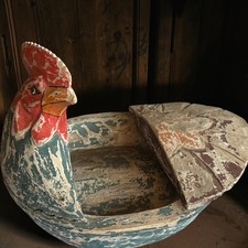 Vintage Wood Rooster Folk Art Rustic Farmhous...