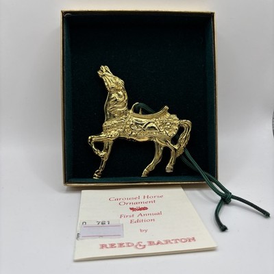 Reed & Barton Gold- covered  Carousel Horse  Collectible Ornament