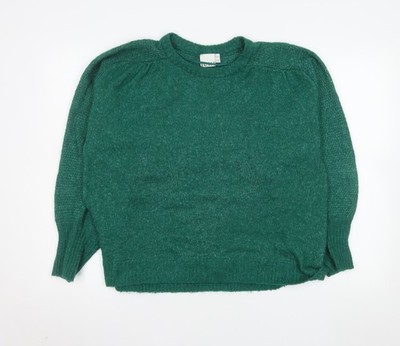 ICHI Damen Strickpullover Pullover grün M Rundhals Langarm